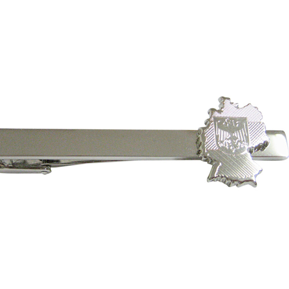 Germany Map Shape and Flag Design Square Tie Clip - Picture 1 of 2